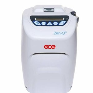 Demo GCE Zen-O Portable Oxygen Concentrator with Two Batteries Zen-O is the new portable oxygen concentrator from GCE Healthcare designed for active patients on long term oxygen therapy (LTOT), it is reliably quiet, some patients might even forget it’s there. Zen- O offers patients that require supplemental oxygen the ability to lead their lives independent and unrestricted.