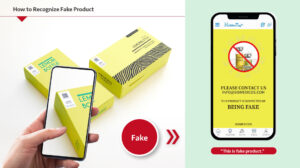 image showing how to spot fake lemon bottle